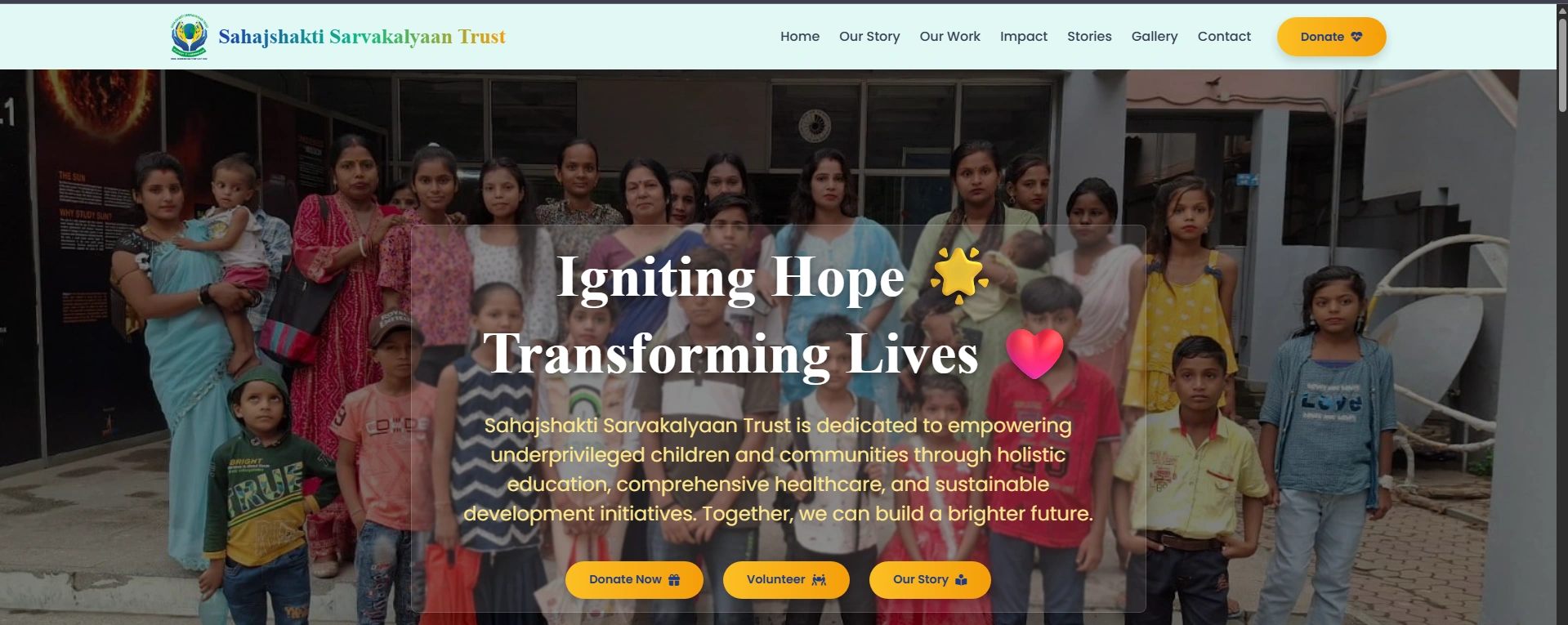 Sahajshakti NGO project screenshot 1